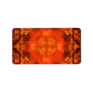 Blessing Fire Mandala Abstract Art Design Label