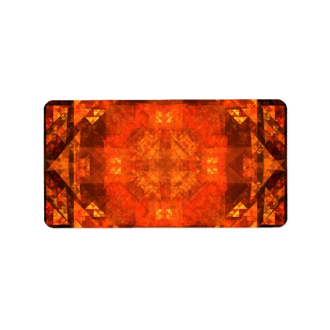 Blessing Fire Mandala Abstract Art Design Label (Front)
