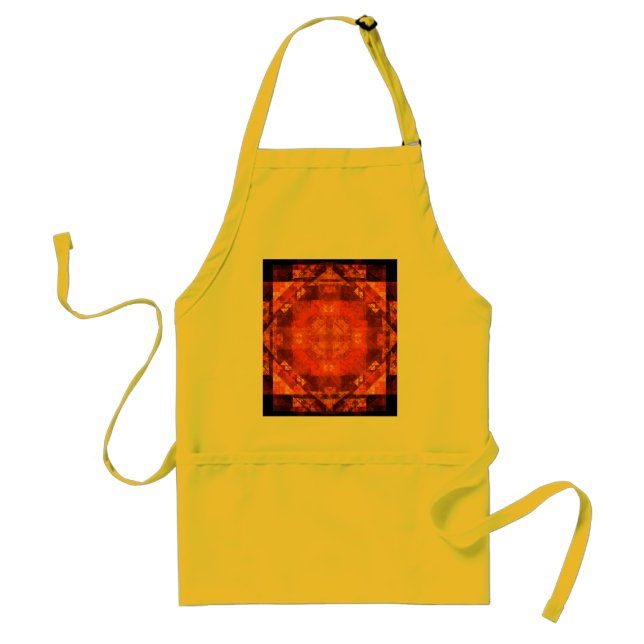 Blessing Fire Mandala Abstract Art Design Standard Apron (Front)