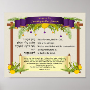 Blessing for Dwelling in the Sukkah for Sukkot Poster