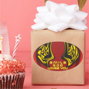 Blessing from Above: God's Love Spiritual Greeting Oval Sticker