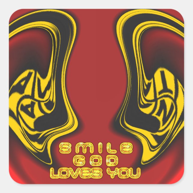 Blessing from Above: God's Love Spiritual Greeting Square Sticker (Front)