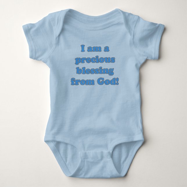 Blessing from God Blue Baby Creeper (Front)