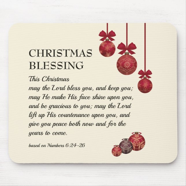 BLESSING May The Lord Bless You CHRISTMAS Mouse Mat (Front)