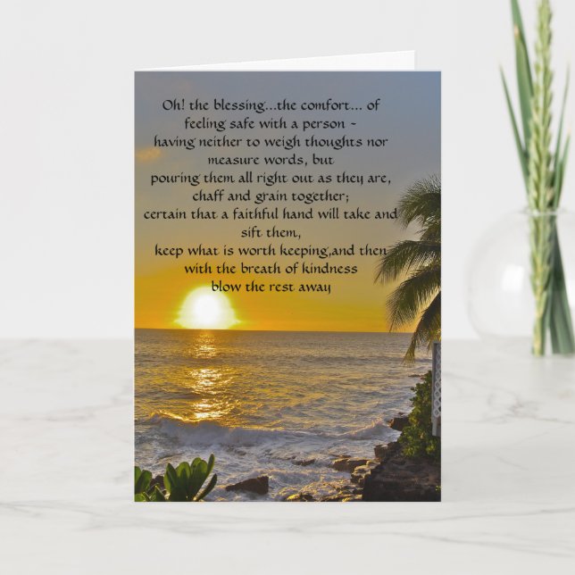 Blessing of Friendship Ocean Sunset Card (Front)
