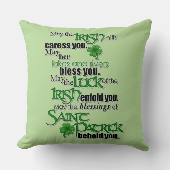 Blessing Of Saint Patrick Cushion (Front)