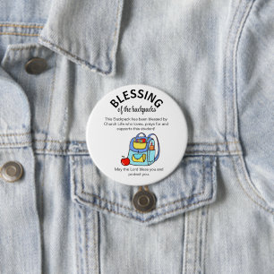 Blessing of the backpacks gift tags 7.5 cm round badge