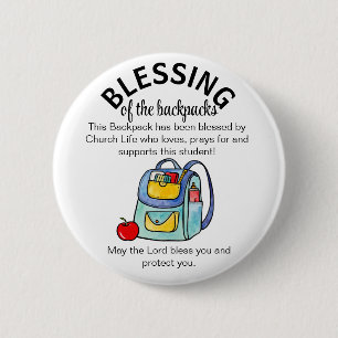 Blessing of the backpacks gift tags key ring butto 6 cm round badge