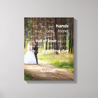 Blessing of the Hands Wedding Custom Photo Canvas Print