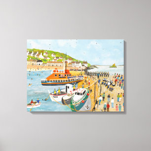 Blessing of the Lifeboat at Mousehole Canvas Print