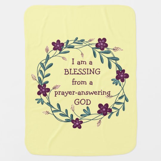 BLESSING PRAYER ANSWERING GOD Floral YELLOW Baby Blanket Zazzle.co.uk