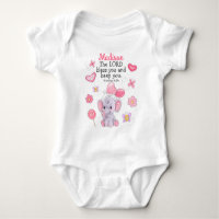 Blessing Scripture Baby Girl Bodysuit Custom Name