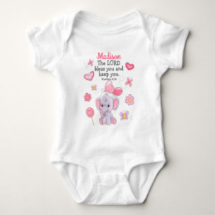 Blessing Scripture Baby Girl Bodysuit Custom Name