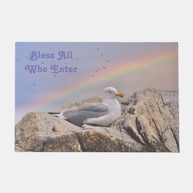 Blessing Seagull Welcome Doormat (Front)