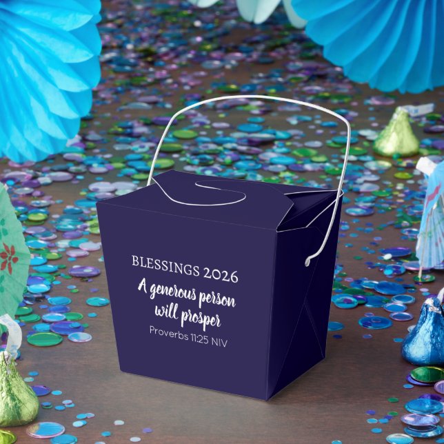 Blessings 2026 Prosperity Bible Verse Dark Blue Favour Box (Party)