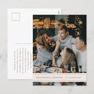Blessings Abound Grosgrain Christmas Postcard