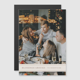 Blessings Abound Grosgrain Magnetic Christmas Card