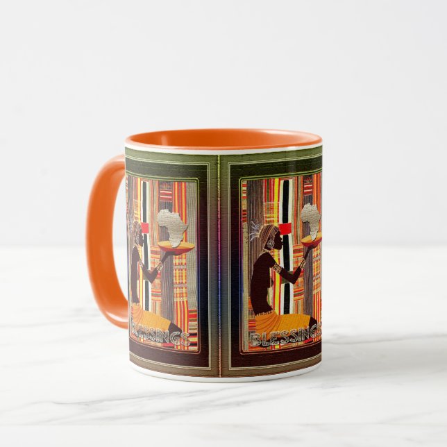 Blessings, African Folk Art Mug (Front Left)