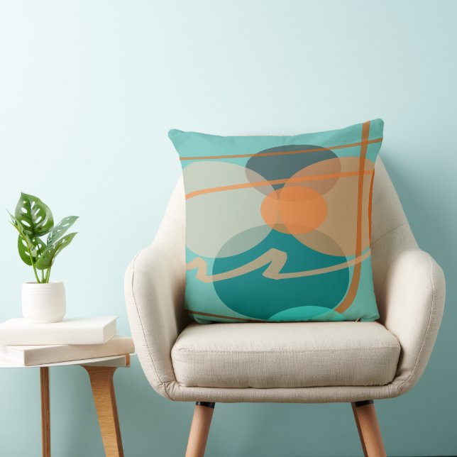 Blessings Amidst Twist And Turns Teal Orange Cushion (Chair)