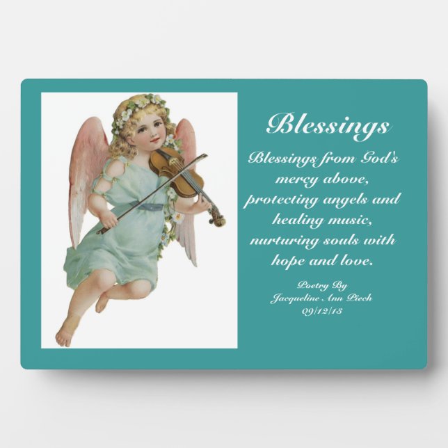 Blessings Angel Poetry Plaque (Front)