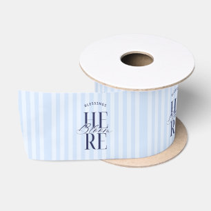 Blessings Bloom Here Blue Baby Shower Bridal Satin Ribbon