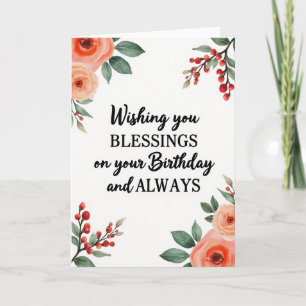 Blessings Botanical Birthday Card