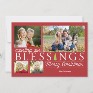 Blessings Collage Christmas Photo Card