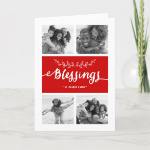 Blessings Collage   Holiday Photo Greeting Card