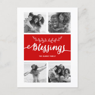 Blessings Collage   Holiday Photo Postcard