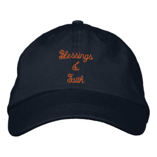 Blessings Faith text wishes Printed Stylish-Hat Embroidered Hat
