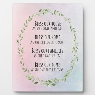 Blessings for your home and family  plaque