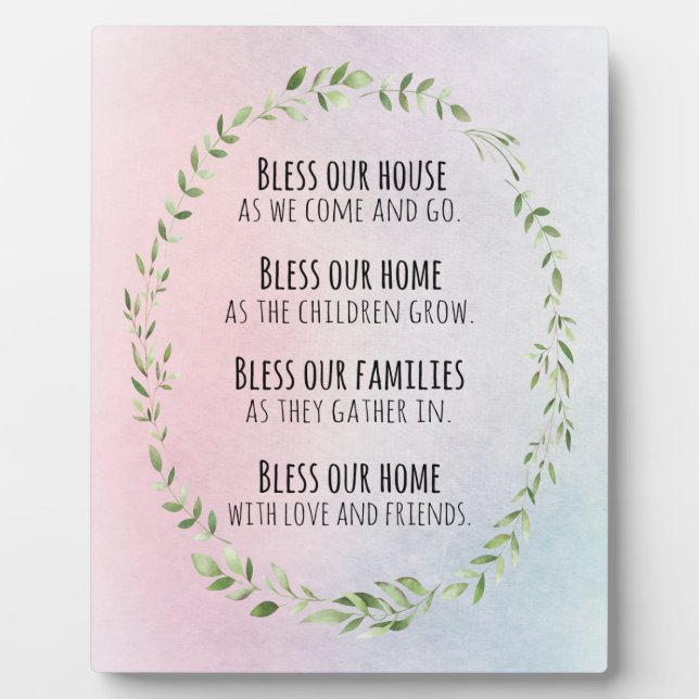 Blessings for your home and family  plaque (Front)