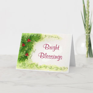 Blessings Holly Card