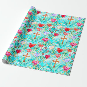 Blessings Love Faith Wrapping Paper