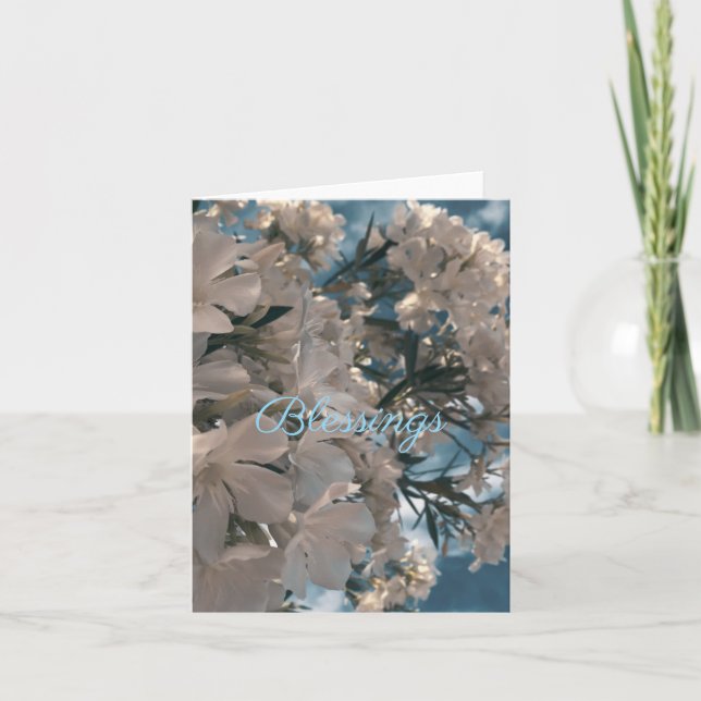 Blessings Natural Floral Stickers Invitation (Front)