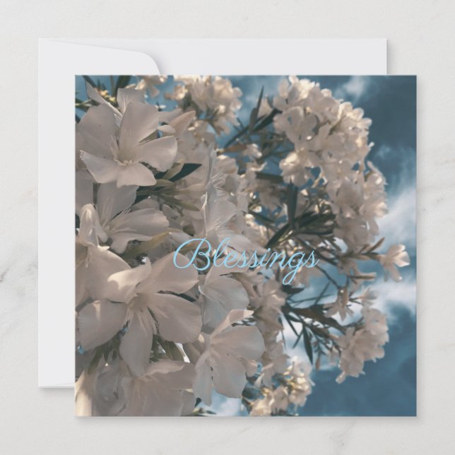 Blessings Natural Floral Stickers Invitation (Front)