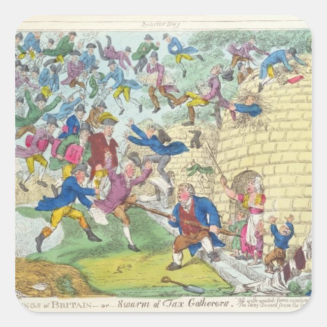 Blessings of Britain - or Swarm of Tax Square Sticker (Front)