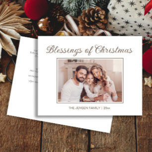 Blessings of Christmas Modern Photo Holiday Year