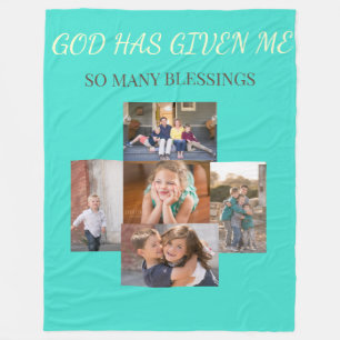 Blessings of Family Collage Tribute Fleece Blanket