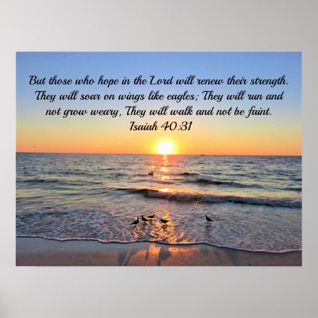 Blessings of God with this Awe Inspiring Isaiah 40 Poster (Front)