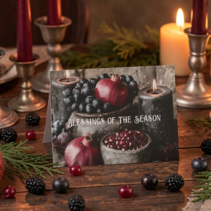 Blessings of the Season Gothic Winter Solstice Holiday Card