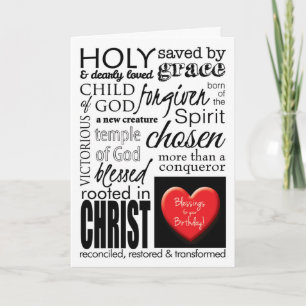 Blessings on Your Birthday, Christian Typography Card