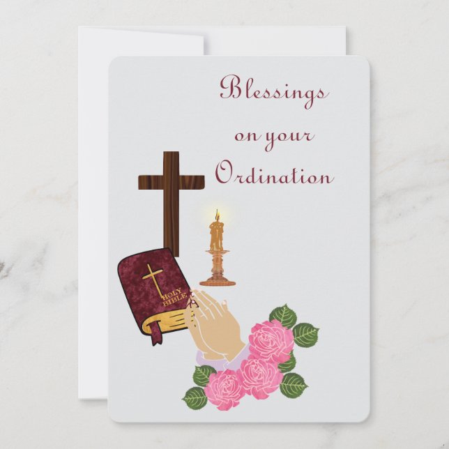 Blessings on your Ordination  Holiday Card (Front)