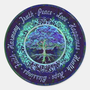 Blessings, Peace, Joy, Love, Happiness, Harmony... Classic Round Sticker