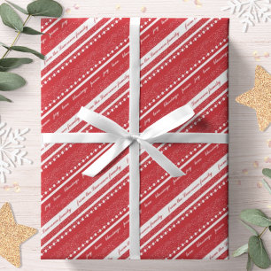Blessings Peace Love Joy Personalised Christmas Wrapping Paper