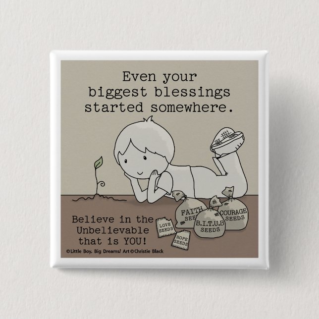 Blessings Started Somewhere 15 Cm Square Badge (Front)