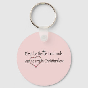 Blest Be the Tie that Binds Pink Custom Name  Key Ring