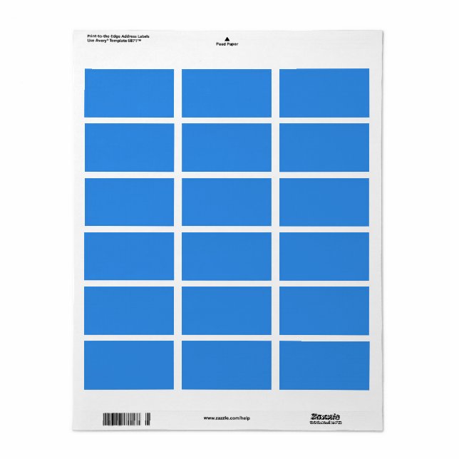 Bleu de France  (solid colour) Label (Full Sheet)