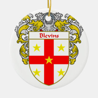 Blevins Coat of Arms/Family Crest Ceramic Tree Decoration