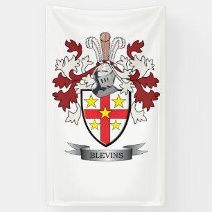 Blevins Family Crest Coat of Arms Banner